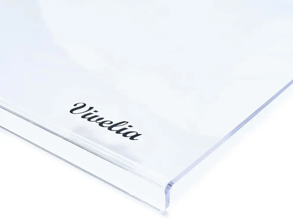 Vivelia Transparent Acrylic Rectangle Chopping Cutting Board, 20"x16" Large Size with 1" Lip, Non-Slip, Durable, Easy to Clean, Knife-Friendly, for Kitchen Counter & Cookers, Enhances Kitchen's Appearance, Protects Countertops