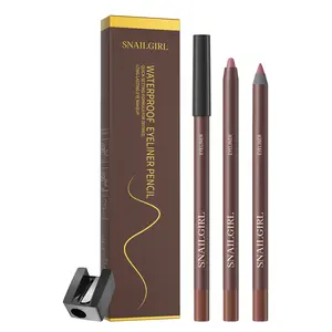 24HR Waterproof Eyeliner Pencil with Built-in Sharpener, Smudge-Proof Long-Lasting Vegan Eye Makeup, Soft Tip Liner for Daily & Party Looks.