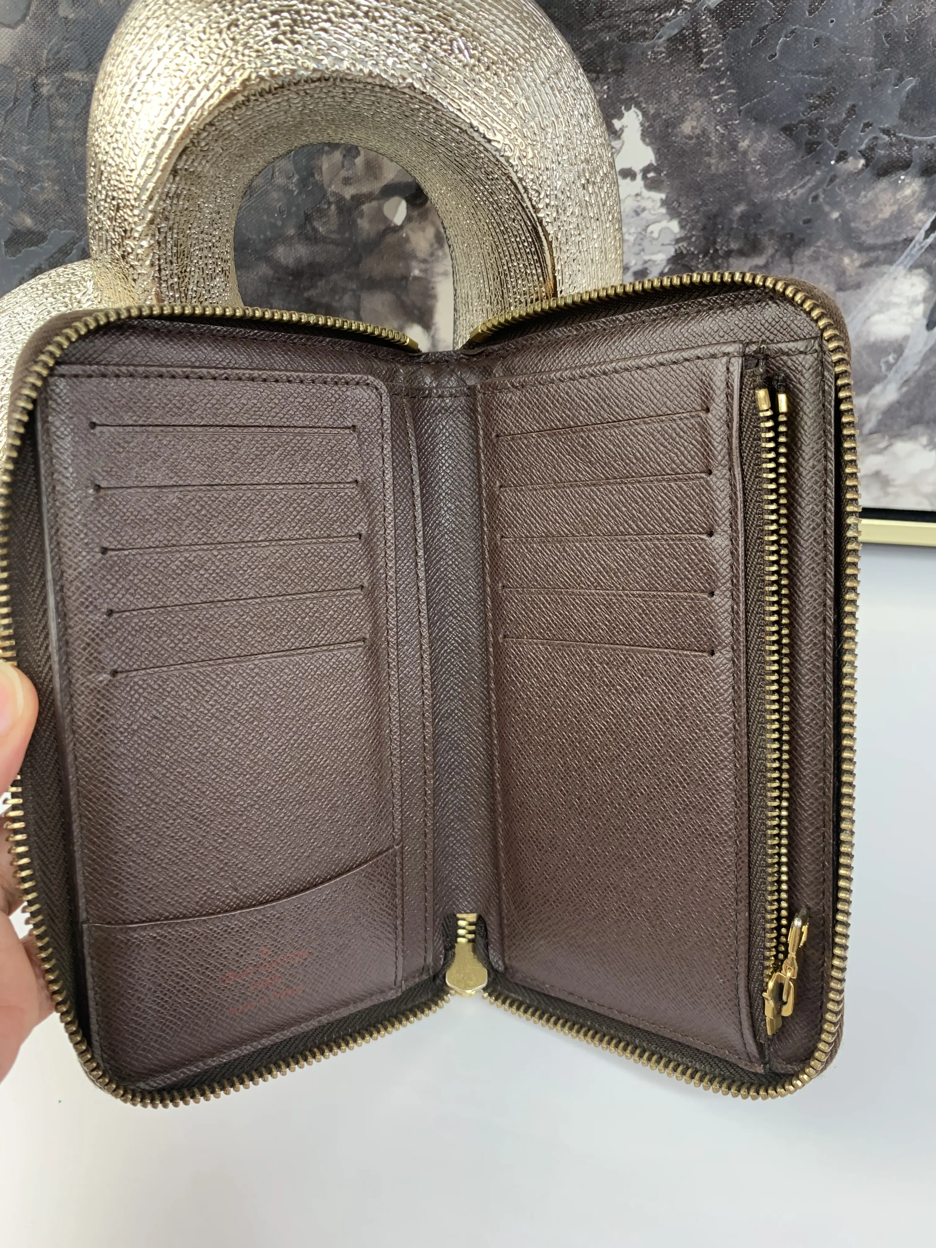 Pre-owned Louis Vuitton canvas Small Leather Goods Compact Zippy Wallet