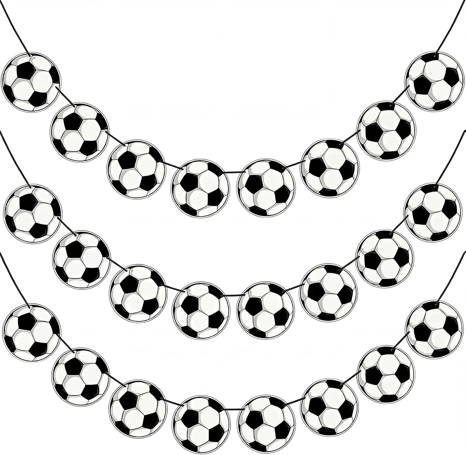 24PCS Pre-Stringed Soccer Party Banners - 2026 World Soccer Cup Merchandise for Fans, Decorative Wall Pendant Backdrops for Birthday Party Home Supplies