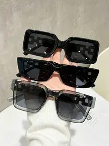 3 Pairs Fashion PC Frame Women's Sunglasses, Uv400 Protection, Millennial Y2K Style, Rectangular Sunglasses, Trendy Casual Sunglasses, Ideal for Daily Commute, Streetwear, Music Festivals, Travel Photos, Camping