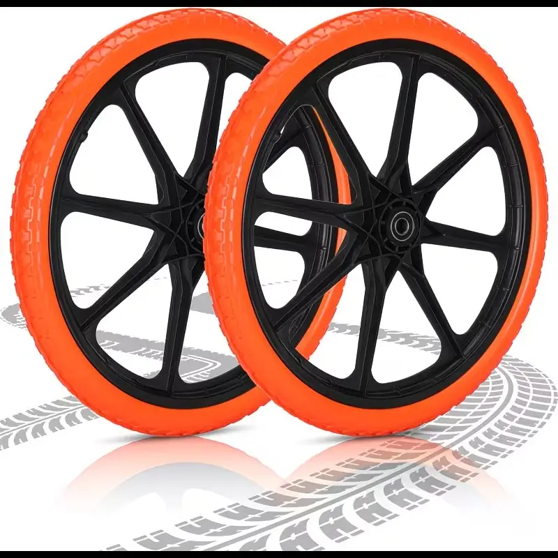 Knocokie 20x1.95" Run-Proof Tire for Rubber-maid Trolley Wheels, 20" Run-Proof Tire with 3/4" Or 5/8" Bearing, Replaces Rubber-maid Trolley Wheels/Wheel Utility Trolley (3/4" Bearing, 5/8" Bearing).