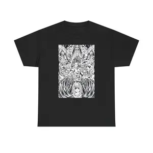 Tormented Souls: Supernatural Psychological Descent, Dark Gothic Linework, T-Shirt For Men Women, Tee