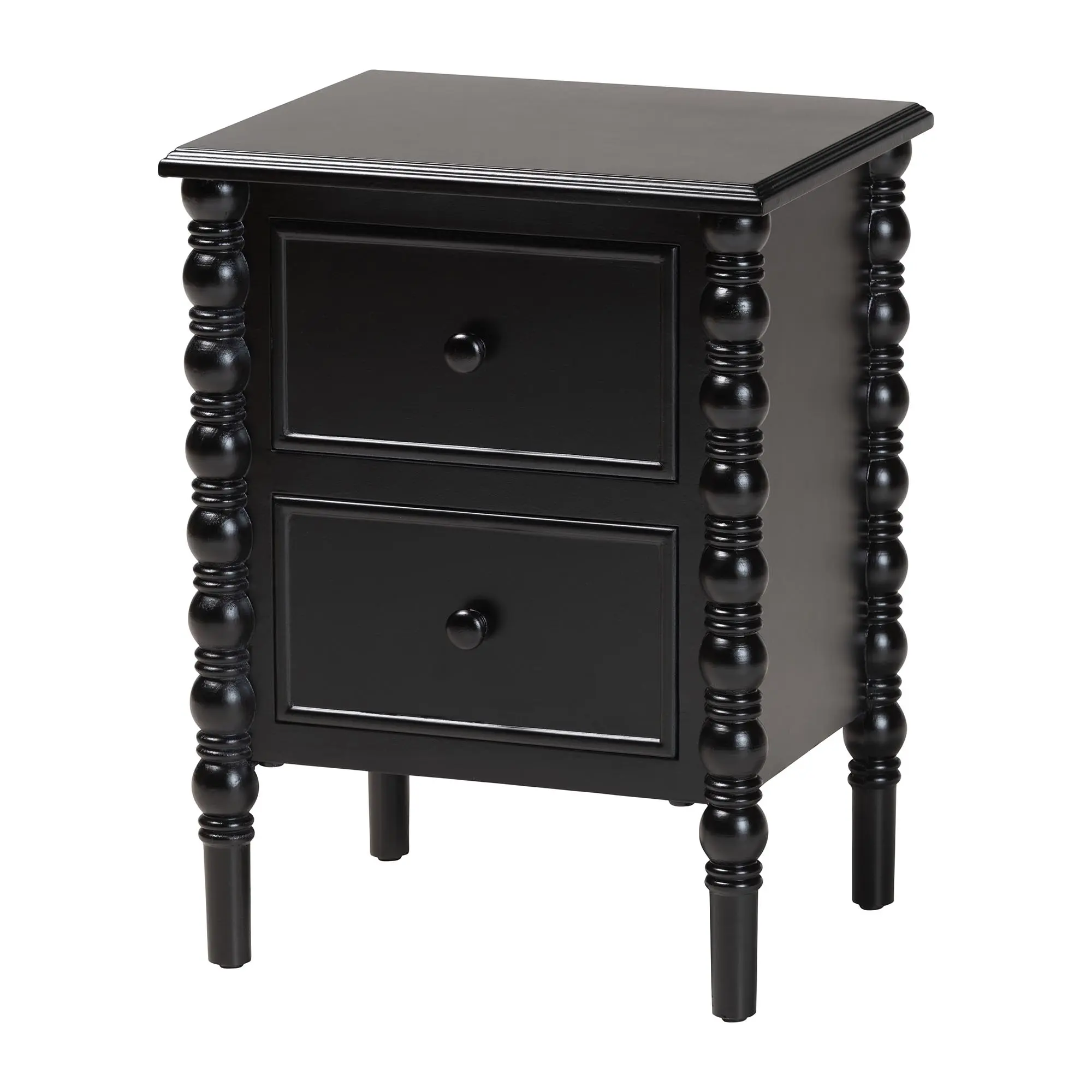 Baxton Studio Malinda Classic 2-Drawer End Table - Indoor Furniture Bedside Cabinet