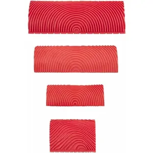 4-Piece Wood Graining Tool Set - Rubber Wood Pattern Graining Knurling Tool for All Surfaces