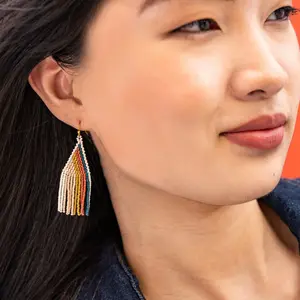 Audrey Seed Bead Fringe Earrings