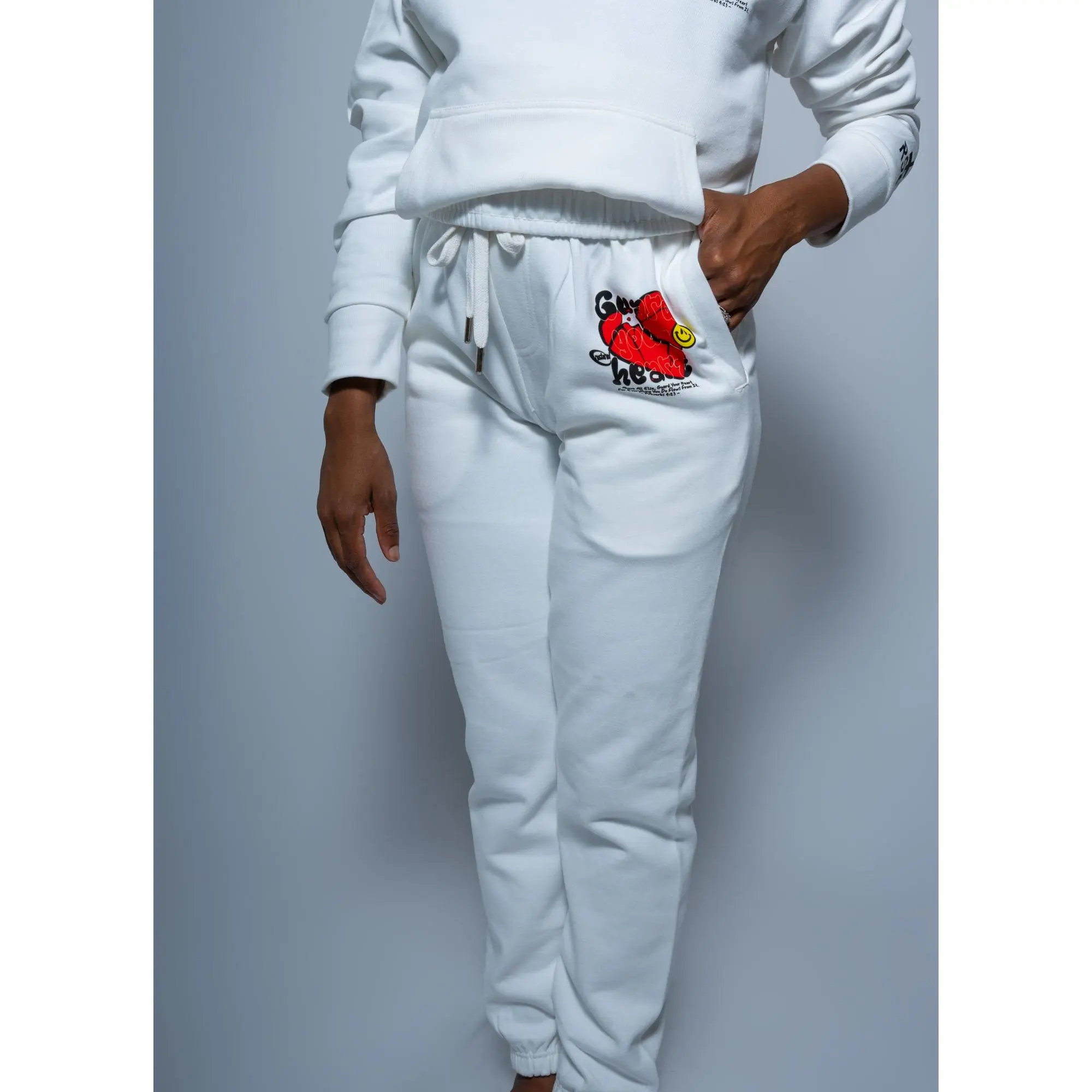 Guard Your Heart Ultra Heavy Oversized Unisex Joggers (white)