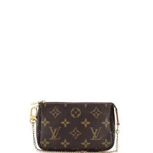 Pre-owned Louis Vuitton Canvas Coated Clutches & Wristlets Pochette Accessoires Monogram Canvas Mini by Rebag