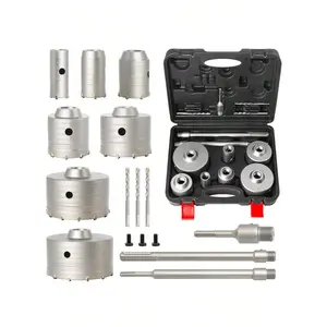 16PCS Concrete Hole Saw Set With SDS Plus & Max Shank, Wall Drilling 30 40 50 65 80 100 110mm (1-3/16" To 4-5/16"), Circle Drill Bits Kit For Concrete, Cement, Brick, Stone And Wall.,Tool Accessories