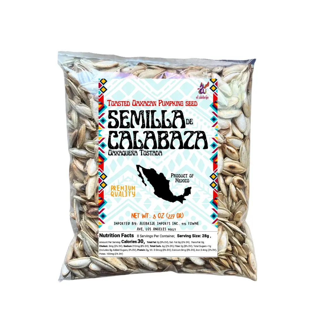 El Alebrije - Semilla de Calabaza 8 Oz (227 g) Authentic Oaxacan Toasted Pumpking Seed |Semilla Oaxaquena Tostada |Premium Quality - Delicious & Heal