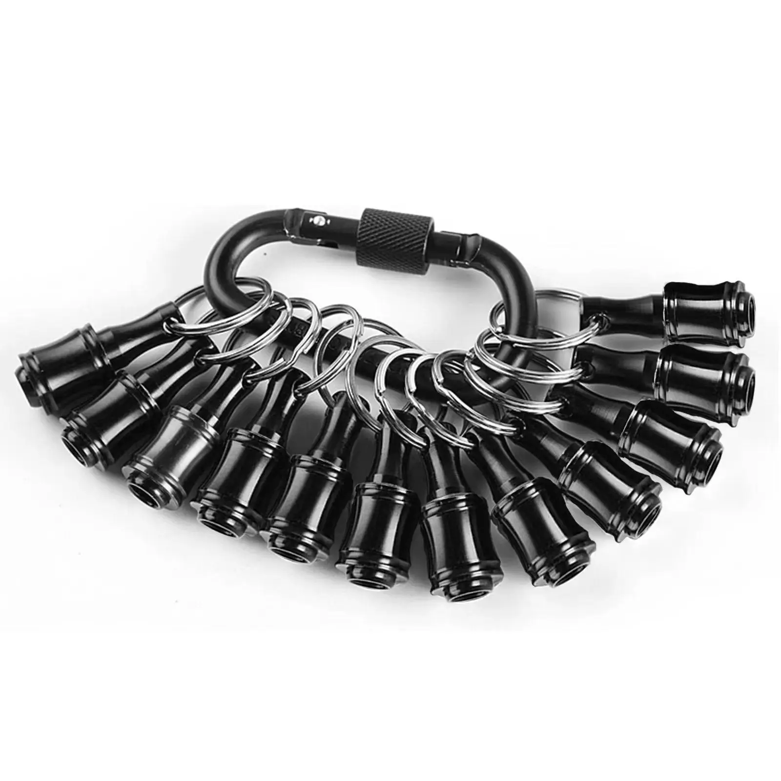 KPKL Portable Bit Holder Key Chain, 6/12pcs 1/4 Inch Hex Shank Screwdriver Bit Clip for Impact Driver Drill Bit Extension Nut Driver, Quick Release Li