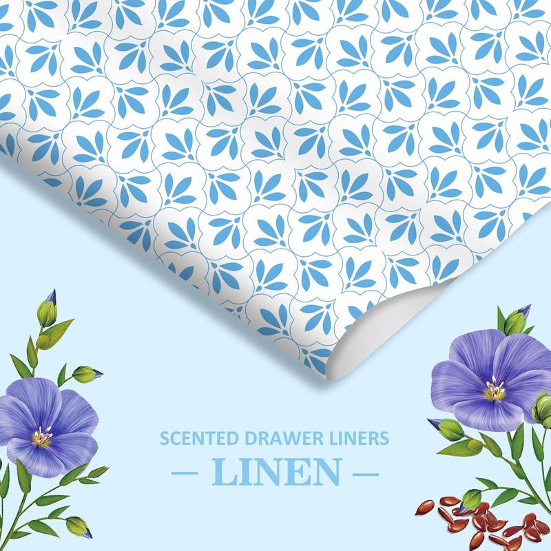 Linen Scented Drawer Liners, 6 Sheets Fragrant Paper Liners Non-Adhesive Paper Sheets for Home Closet, Dresser Drawers, for Home