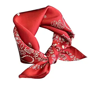 Real Silk Scarf Women Square Neck Tie Wrist Shawls Wraps for Ladies Foulard Scarves Pashmina Female Hijab Bandana bufanda 53x53cm Trendy All-match Birthday Gift spring