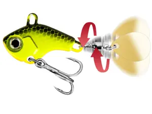 Spinning spinner lures with head weights ensure accurate casting over long distances, reflective surface attracts fish, and has a high hook-up rate. Small whirlwind thumb-vibrating lures, set of 6, available in different weights.