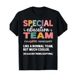 t shirt meme Special Education Team T-Shirt - Special Ed Teacher Appreciation Gift, Unisex Black Cotton Short Sleeve Crewneck Top with "Like A Normal Team But Much Cooler" Slogan, Casual Workwear for Special Needs Teachers & Staff