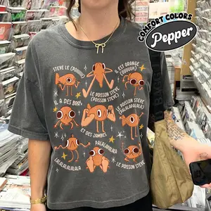 Funny Steve Le Poisson Comfort Colors Shirt, Orange Fish Steve T Shirt, Funny Meme Tee, Cute Cartoon Fish Shirt