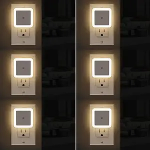 Wall-Mounted LED Night Light, Plug-In Night Light, Warm Home Lighting, Bedroom Bathroom Hallway, From Dusk to Dawn, Energy Efficient, Versatile Usage