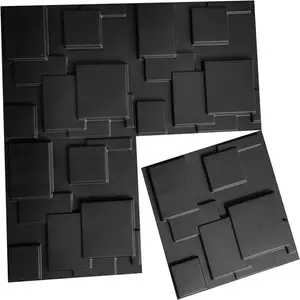 FLOLEOPA 3D Wall Panel, Square Design, PVC Waterproof and Fireproof, Suitable for Living Room, Lobby, Bedroom, Hotel, Office, Game Room, TV Backdrop Decoration, 11.8 inches x 11.8 inches, (Includes one roll of tape for installation)