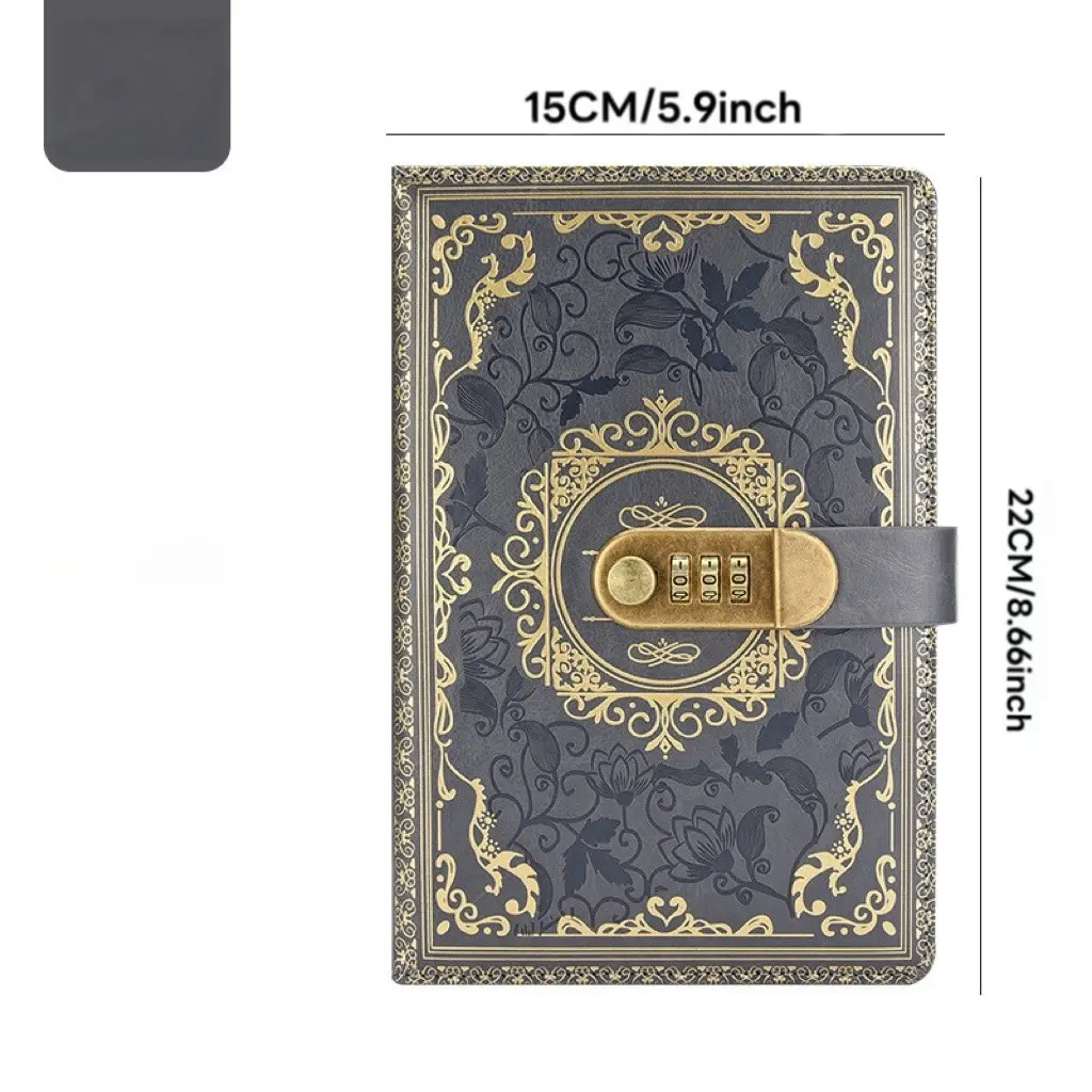 Single A5 Password Lock Notebook, Vintage Memo Pad, Secure Note-Taking Journal, Compact Design for Daily Use, Ideal for Personal Notes, Diary with Lock