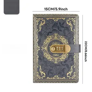 Single A5 Password Lock Notebook, Vintage Memo Pad, Secure Note-Taking Journal, Compact Design for Daily Use, Ideal for Personal Notes