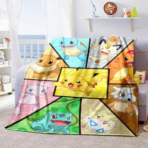 Pokemon Manga 03 patterned printed blanket, blanket for living room, bedroom, office and lunch break, portable blanket suitable for all four seasons, holiday gift for family and friends, Christmas