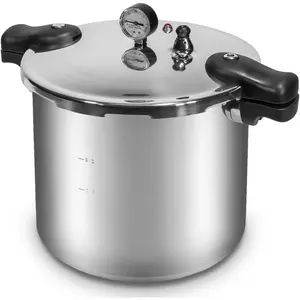 22-Quart  Canner  Cooker  Gauge with Rack, Induction Compatible, Steam Canner Polished 22 QT Stovetop Pot