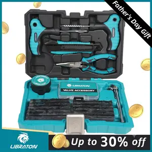 【Fathersdaygift】Libraton Tire Repair Kit, 78PCS Tire Plug Kit Heavy Duty Professional Repair Tools to Fix Punctures and Plug Patch Flats, Tubeless Tire Patch Kit for Car, Motorcycle, ATV, SUV, Truck, Tractor, Trailer