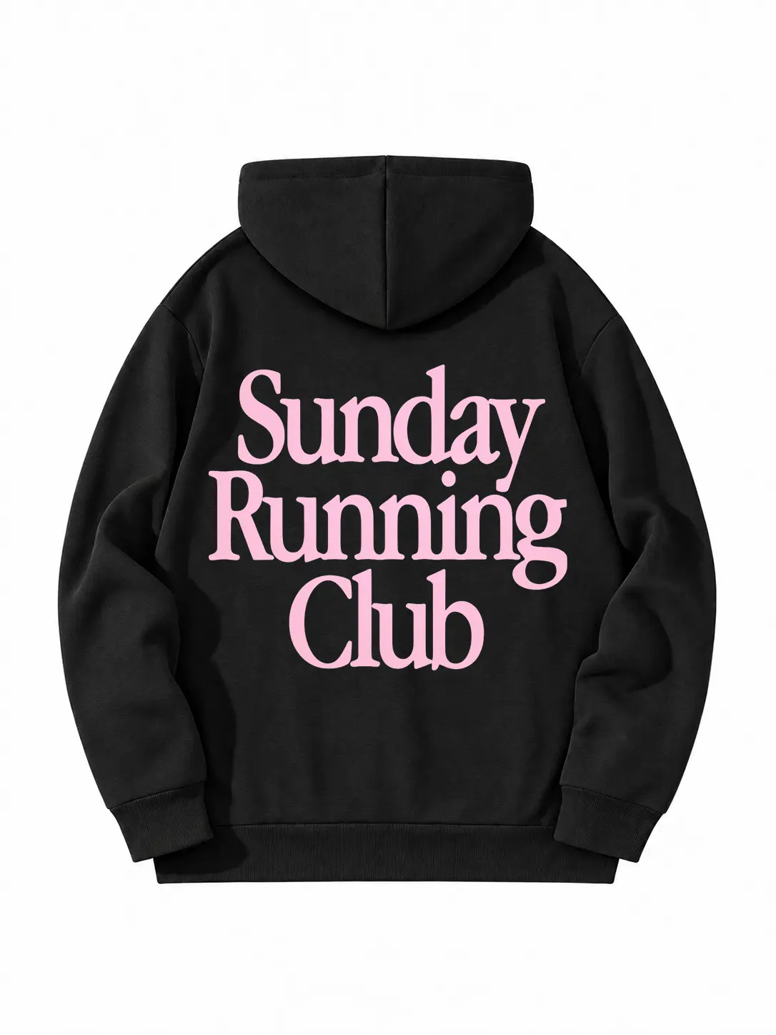 Sunday Running Club Hooded Sweatshirt, Pink Typography Graphic Hoodie for Runners, Running Lovers and Fitness Fans, Casual Athletic Streetwear for Men and Women, Weekend Run Outfit, Everyday Wear and Runner Gift