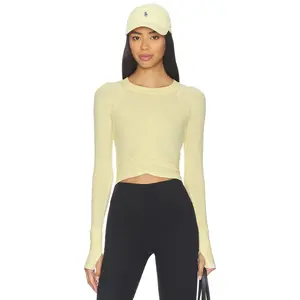 Free People x FP Movement Tempo Ruched Long Sleeve Top in Sunlit
