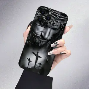 Jesus Pattern Phone Case, Creative Anti-Drop Phone Protective Cover,  Phone Accessories Compatible With  11 12 13 14 15 17, 14 15 17 Plus, X X/XS Max, Protector, Unique  Cases, Protection, Casing,Suitable For 17 Air