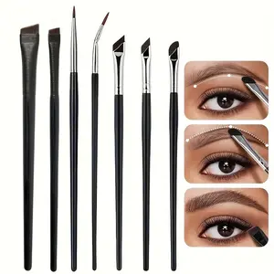 7-Piece Precision Makeup Brush Set, Eyeliner and Brow Brushes, Ultra-Thin Brow Brush and Lower Lid Brush, Perfect Gift for Friends and Family