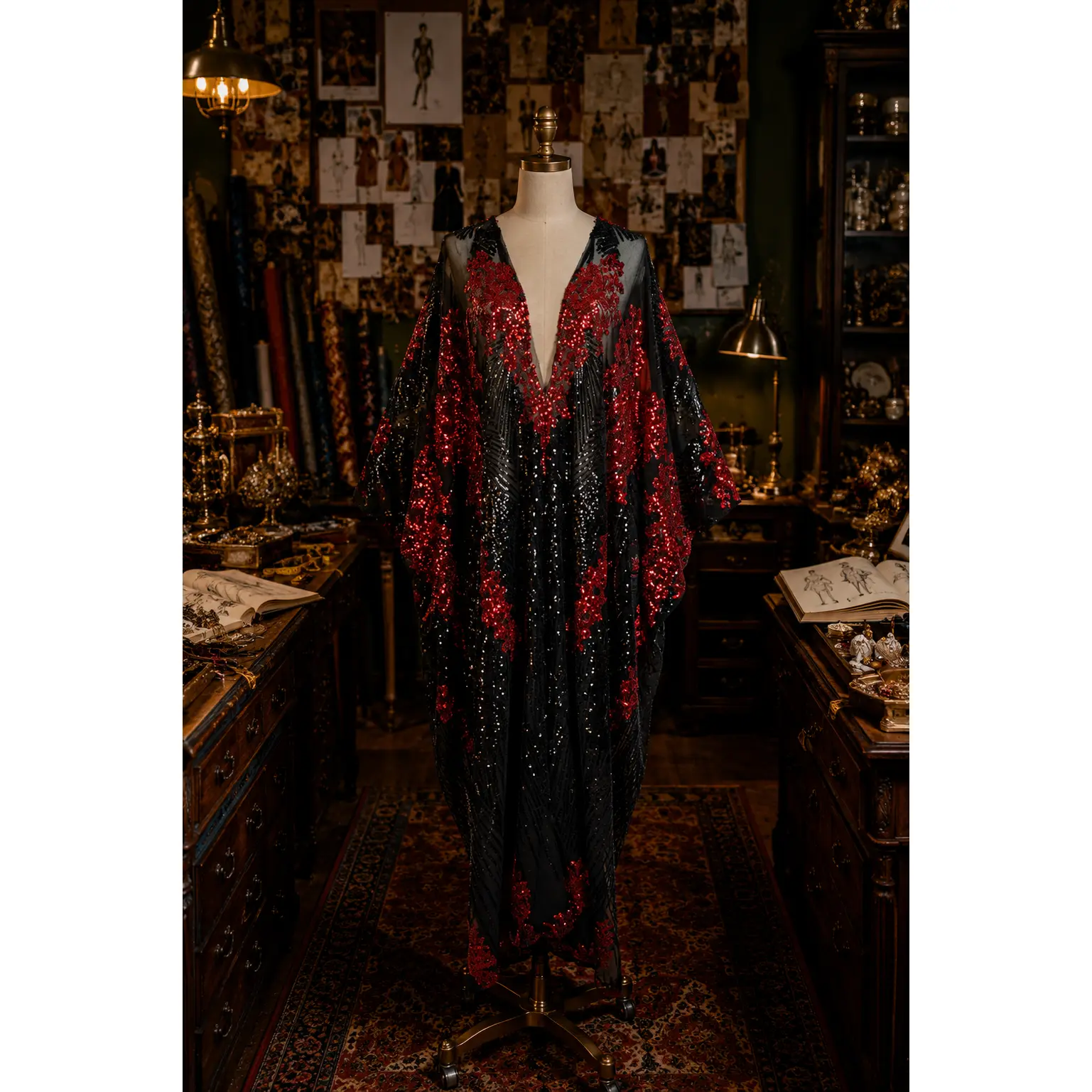 Vamp Ruby Sequin Caftan Kaftan Dress