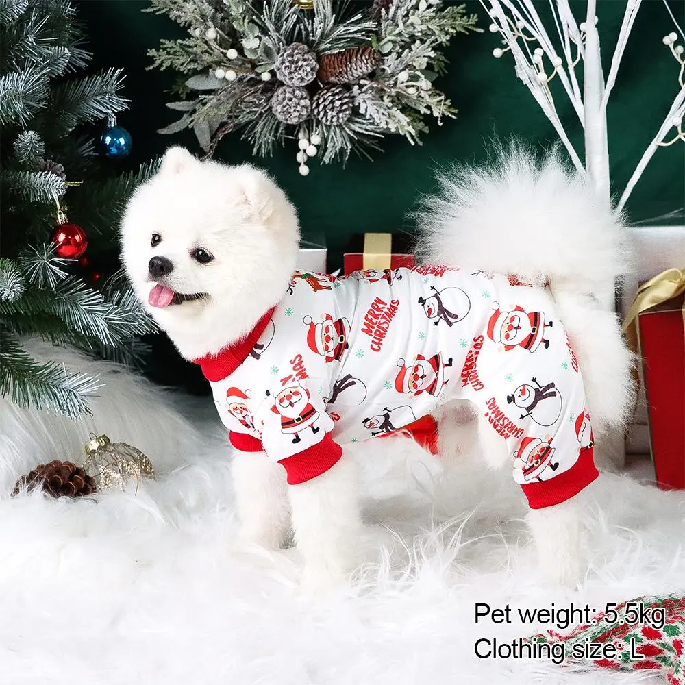 Cute Pet Jumpsuit, Soft Santa Claus and Elk Dog Clothes, Husky Clothes with  Merry Christmas Letters, Warm Pajamas Costumes for Dogs & Cats - TikTok Shop