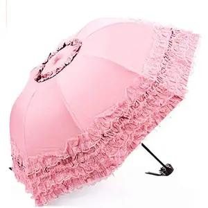 Foldable Travel Umbrella Compact UV Resistance Lace Parasol Umbrella Sun Umbrella for Girls