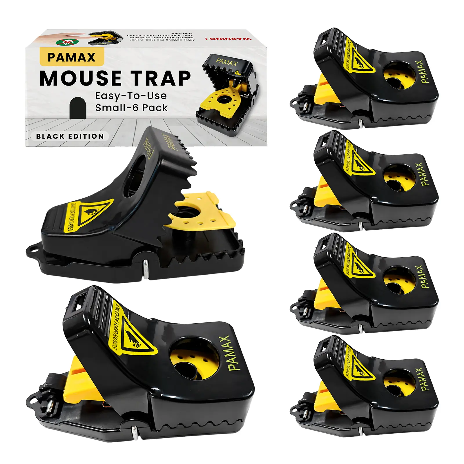Pamax  Mouse Traps 6-Pack Small Indoor Outdoor Reusable Snap Traps for Home  Mice Traps Outdoor for Voles Chipmunks, Safe Effective Fast Kill Reusable Catcher for Outside Home Yard