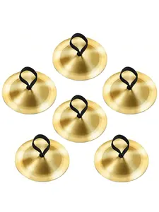 6 Piece Finger Cymbals Belly Dance Hand Drum Percussion Instrument, Perfect for Dancers' Parties & Performances