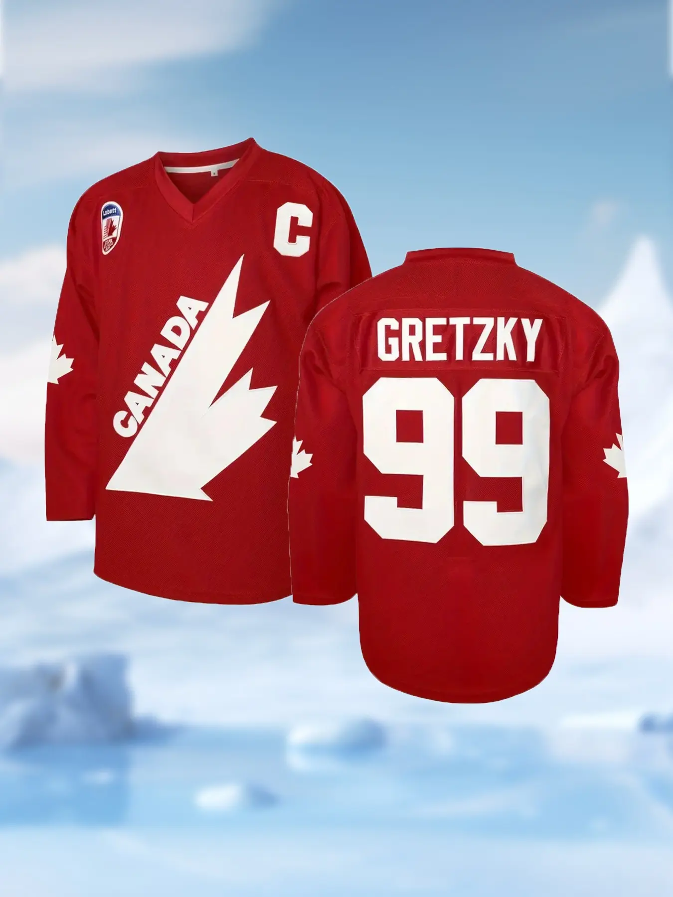 Men's #99 Blue Gretzky Labatt Team Coupe Canada Cup Ice Hockey Jersey Top Stitched