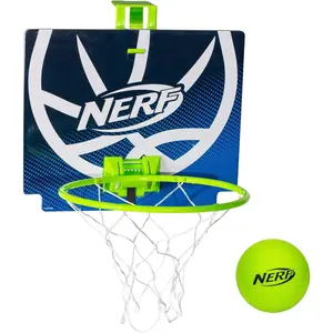 Nerf Nerfoop - The Classic Mini Foam Basketball and Hoop - Hooks On Doors - Indoor and Outdoor Play - A Favorite Since 1972