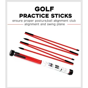Triple-Fold Golf Alignment Sticks - Portable Swing Training Aid with Carry Case for Beginners & Coaching Professionals