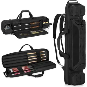 4x4 Billiard Cue Case Holds 4 Butts and 4 Shafts, Backpack with Concealable Straps, Cue Stick Carrying Case with Accessory Pockets