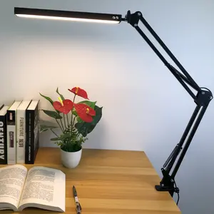 360° Rotating Wrought Iron Table Lamp, USB-Powered Model, Foldable Black or White Table Lamp, Clamp-on Design For Desks, Computer Tables, Bedside, Parties, and Home Indoor Lighting.