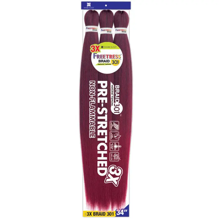 Freetress Synthetic Braid - 3X Pre-Stretched Braid 301 34 Inch Freetress Synthetic Braid - 3X Pre-Stretched Braid 301 34 Inch