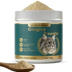 Cat Gingiva Powder - 180g Natural Breath Freshener, Plaque Remover, Gum Health Support (Pet Supplies, Cat Healthcare)
