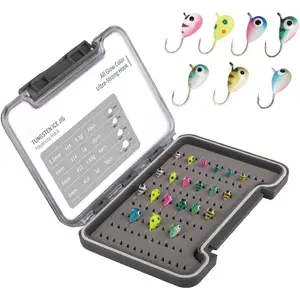 Tungsten Ice Fishing Jigs Kit - 15/21/45pcs Effective Glow Lures  Crappie, Panfish, Walleye