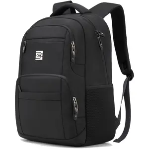 Bruno Cavalli Black 17.6" Laptop Backpack #18640 with Secure Zipper and Compact Design for Everyday Use