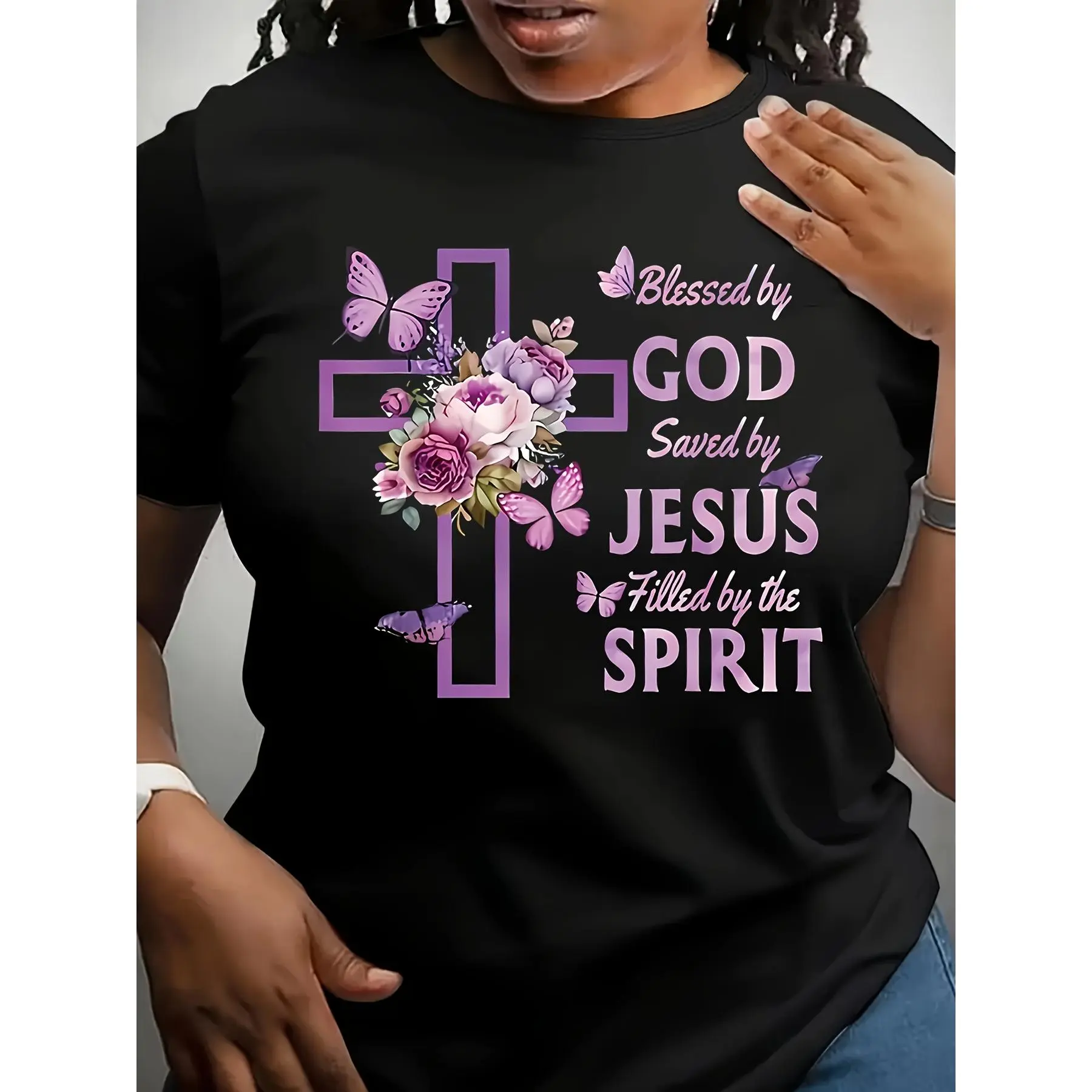 Men's 'God Bless' Graphic T-shirt - Casual Streetwear Style with a Loose Fit, Soft Cotton Fabric, Classic Shortsleeve Crew Neck