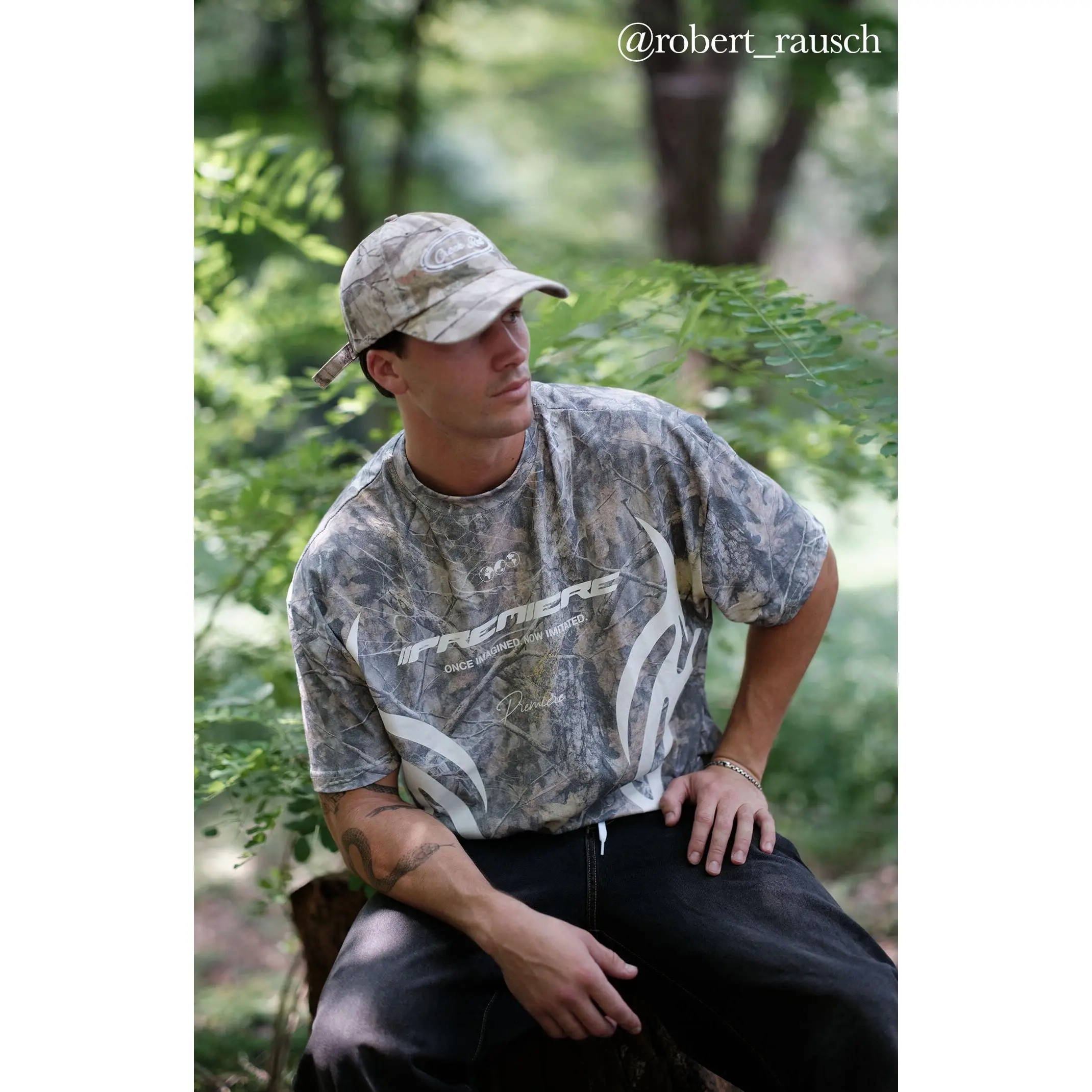 Pacsun Men's Premiere Camo Cropped Boxy T-Shirt