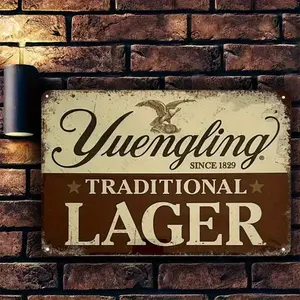 Vintage Yuengling Lager Beer Aluminum Wall Art 8x12 Inch Eagle Design Since 1829 Text Durable Indoor Outdoor Decor For Home Bar Tavern Metal Sign