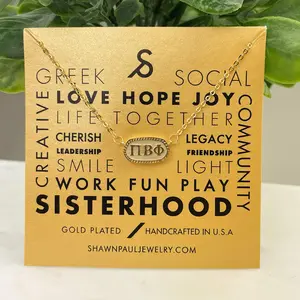 Pi Beta Phi Gold Plated Athena Necklace