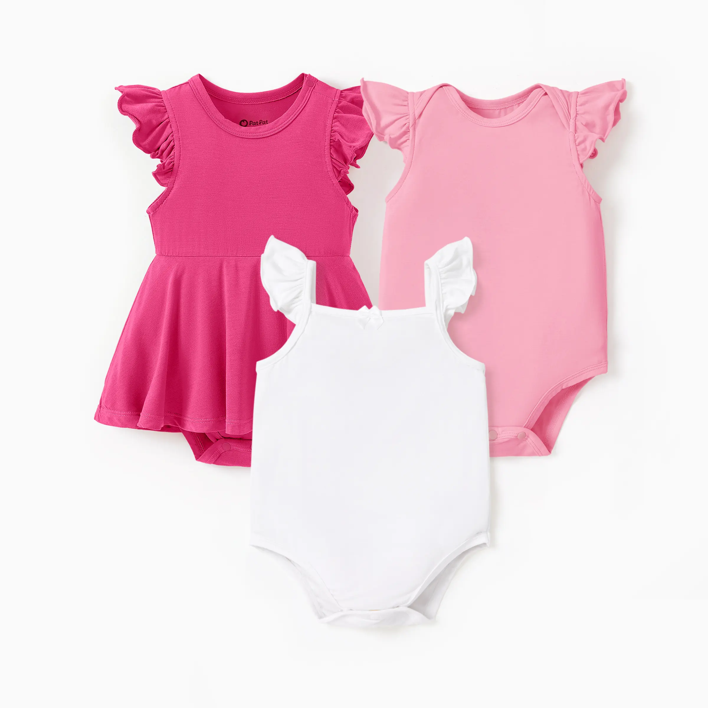 PatPat Bamboo Boys Girls Baby Short Sleeve Bodysuit Set, Soft Viscose One-Piece Essentials for Newborns & Infants, Easy Diaper Changes, Super Soft and Breathable Fabric, Stretchy to Fits Longer, Long/Short Sleeve, 3pcs, Autumn Sale,Fall Sale